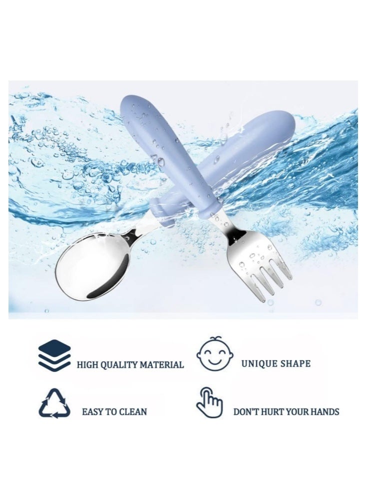 6 Pieces Toddler Utensils Kids Silverware Baby Forks and Spoons Set, Stainless Steel Childrens Safe Flatware Metal Kids Cutlery Set with Round Handle, Dishwasher Safe - Image 5